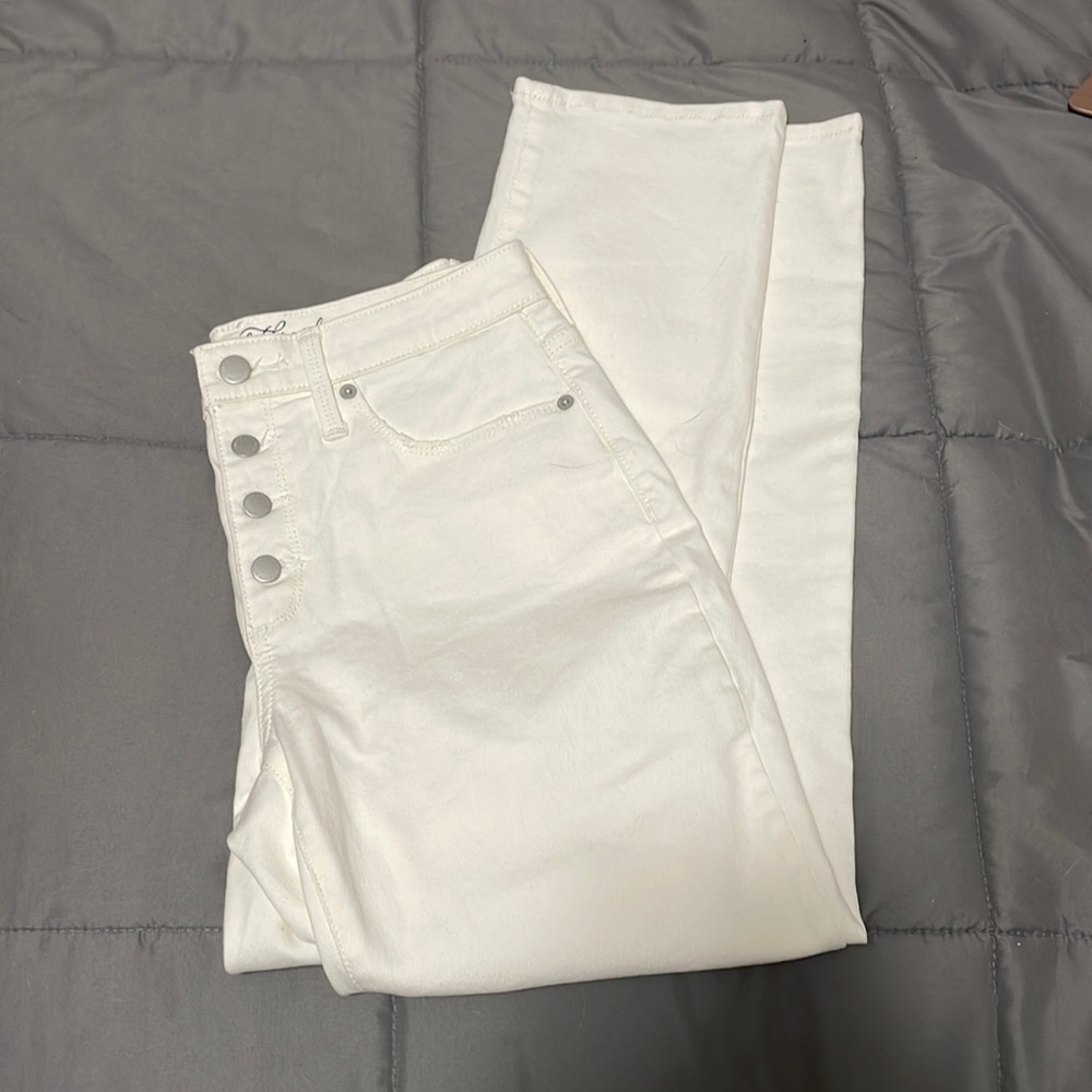 white/cream colored jeans straight leg fit universal thread